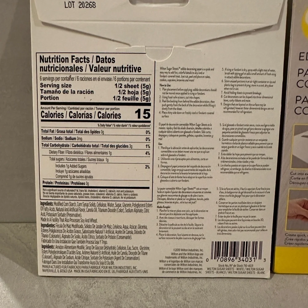 3 Pack Wilton Sugar Sheet Decorating Paper - White